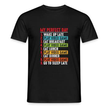 Ma journée parfaite joueur de jeux vidéo - T-shirt homme - noir - Devant - AI Model Male 178 light (178cm)