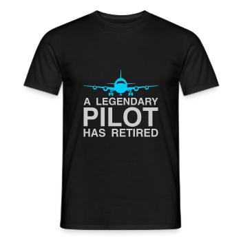 EIN LEGENDÄRER PILOT HAT FUNNY RETIREMENT IN DEN RUHESTAND GESCHICKT - Männer T-Shirt - Schwarz - Vorne - AI Model Male 178 light (178cm)