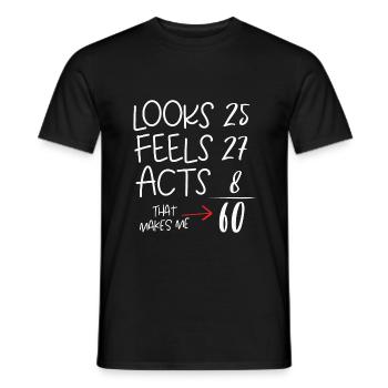 60th birthday - Men's T-Shirt - black - Front - AI Model Male 178 light (178cm)