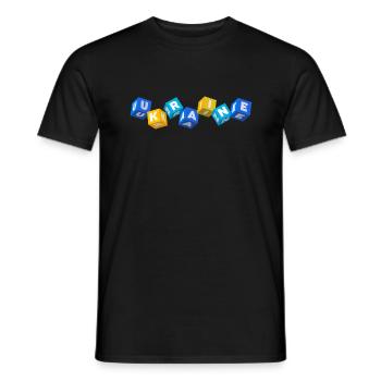 ukraine slava ukraini zelenskyi antiwar - Men's T-Shirt - black - Front - AI Model Male 178 light (178cm)
