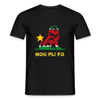 Lion Drapeau Guadeloupe - T-shirt homme - noir - Devant - AI Model Male 178 light (178cm)