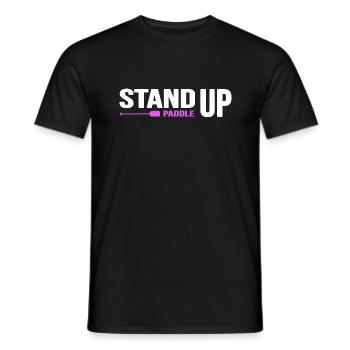 stand up paddle SUP paddle motivation stand up - T-shirt homme - noir - Devant - AI Model Male 178 light (178cm)