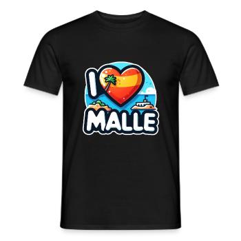 I Love Malle Mallorca Urlaub Bier Spanien Urlaub - Männer T-Shirt - Schwarz - Vorne - AI Model Male 178 light (178cm)