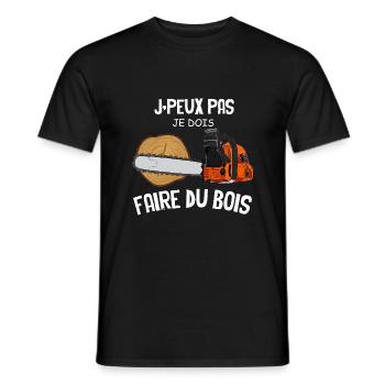 Je Dois Faire Du Bois - T-shirt homme - noir - Devant - AI Model Male 178 light (178cm)