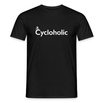 Cycling Mountain Bike Cycloholic - Men's T-Shirt - black - Front - AI Model Male 178 light (178cm)