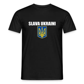 Slava ukraini - Männer T-Shirt - Schwarz - Vorne - AI Model Male 178 light (178cm)