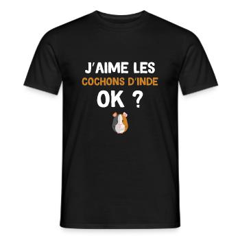 Cochons d'Inde Idée Cadeau Rongeur Passion - T-shirt homme - noir - Devant - AI Model Male 178 light (178cm)