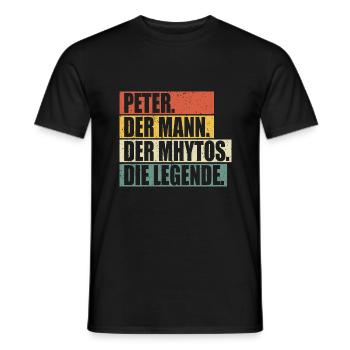 Vorname Peter Der Mann Der Mythos Die Legende - Männer T-Shirt - Schwarz - Vorne - AI Model Male 178 light (178cm)