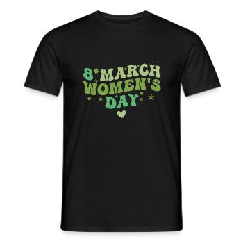 8 mars Journée internationale de la femme - T-shirt homme - noir - Devant - AI Model Male 178 light (178cm)
