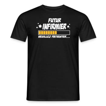 futur infirmier - T-shirt homme - noir - Devant - AI Model Male 178 light (178cm)