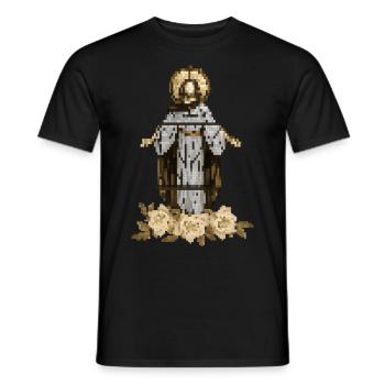 Jesus Christus mit Rosen-Dekor, Pixel-Art - Männer T-Shirt - Schwarz - Vorne - AI Model Male 178 light (178cm)