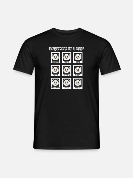 Emotionen eines Panda - Expressions of a Panda - Männer T-Shirt - Schwarz