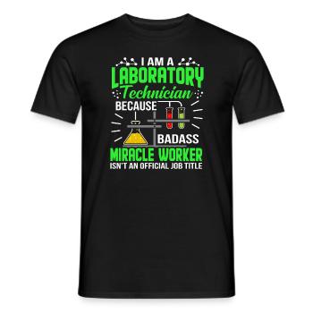 Je suis Un jeu de labo de technicien de laboratoire - T-shirt homme - noir - Devant - AI Model Male 178 light (178cm)