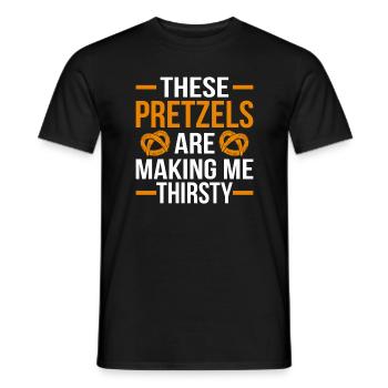 Le bretzel me rend assoiffé boulangerie Bretzel - T-shirt homme - noir - Devant - AI Model Male 178 light (178cm)