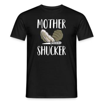 Mother Shucker Funny Oyster Word Game Oyster - Men's T-Shirt - black - Front - AI Model Male 178 light (178cm)