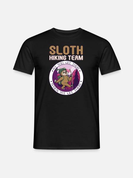 Sloth Hiking Team Faultier Ruhe Wandern Wanderer - T-shirt herr - svart