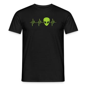 Alien Raum Ufo Gläubigen Unterstützung Kopf Herz - Männer T-Shirt - Schwarz - Vorne - AI Model Male 178 light (178cm)