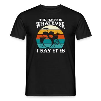 Tempo Whatever I Say it Is Batteur Vintage - T-shirt homme - noir - Devant - AI Model Male 178 light (178cm)