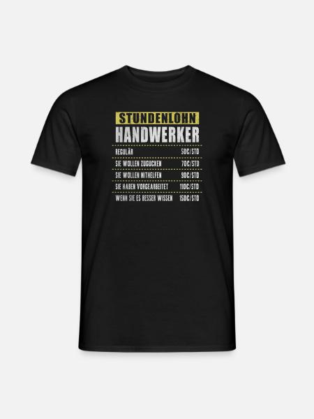 Stundenlohn Handwerker - Männer T-Shirt - Schwarz