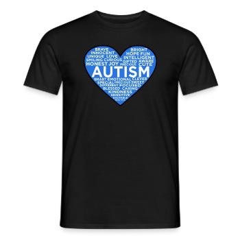 Amour-cœur-autisme-conscience-autiste - T-shirt homme - noir - Devant - AI Model Male 178 light (178cm)