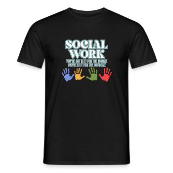 Social Work Definition Proud - Men's T-Shirt - black - Front - AI Model Male 178 light (178cm)
