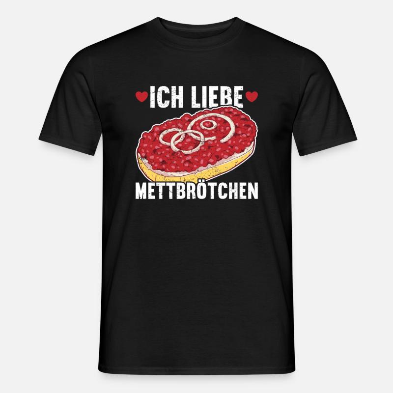 Mettbrötchen Mett Mettigel - Männer T-Shirt - Schwarz
