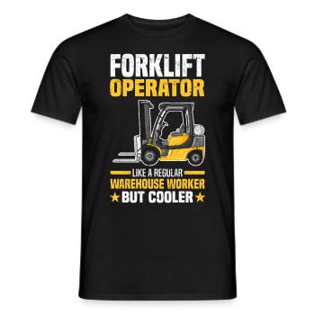 Dictons des conducteurs de chariots élévateurs | Cadeau chariot élévateur - T-shirt homme - noir - Devant - AI Model Male 178 light (178cm)