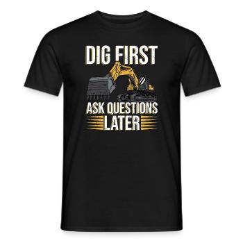 Excavator Digger Excavators Construction Worker - Men's T-Shirt - black - Front - AI Model Male 178 light (178cm)