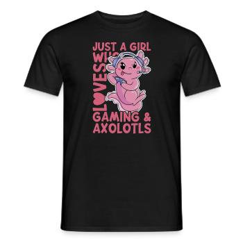 Axolotl - Men's T-Shirt - black - Front - AI Model Male 178 light (178cm)