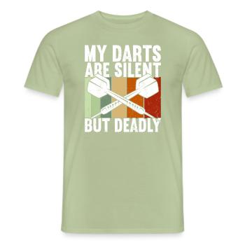Dart Darts Volltreffer - Männer T-Shirt - Sage - Vorne - AI Model Male 178 light (178cm)