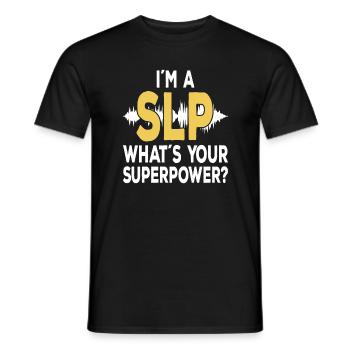 SLP Speechie Speech Language Pathologist - Men's T-Shirt - black - Front - AI Model Male 178 light (178cm)