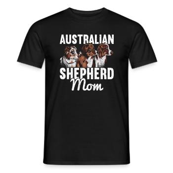Australian Shepherd Dog - Men's T-Shirt - black - Front - AI Model Male 178 light (178cm)