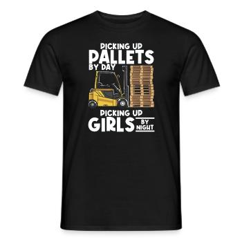 Forklift Driver Forklift Operator - Men's T-Shirt - black - Front - AI Model Male 178 light (178cm)