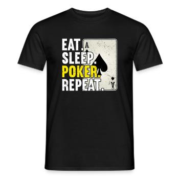 Poker - T-shirt homme - noir - Devant - AI Model Male 178 light (178cm)