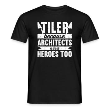 Fliesenleger Fliesenleger Fliesen - Männer T-Shirt - Schwarz - Vorne - AI Model Male 178 light (178cm)