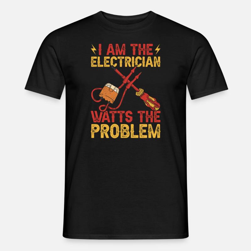 Elektriker Elektriker - Männer T-Shirt - Schwarz