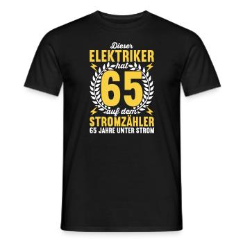 Elektriker Elektroinstallateur 65. Geburtstag - Männer T-Shirt - Schwarz - Vorne - AI Model Male 178 light (178cm)