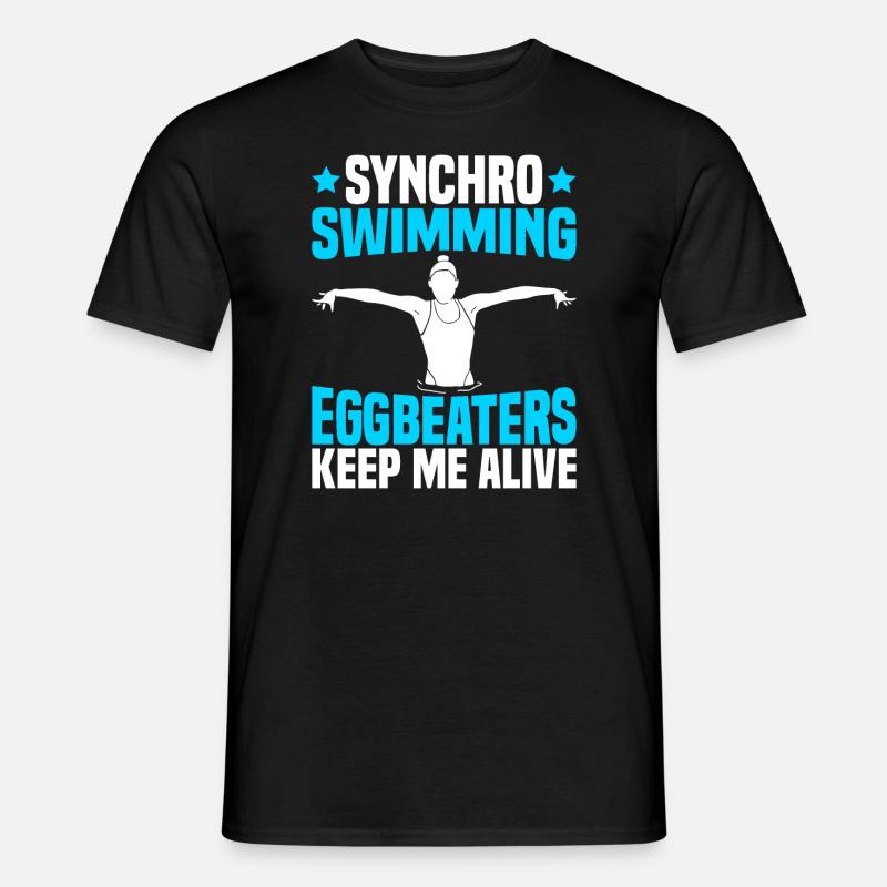 Synchronschwimmen - Männer T-Shirt - Schwarz