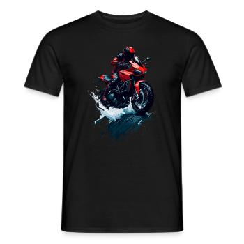 Sport motorcycle - Men's T-Shirt - black - Front - AI Model Male 178 light (178cm)