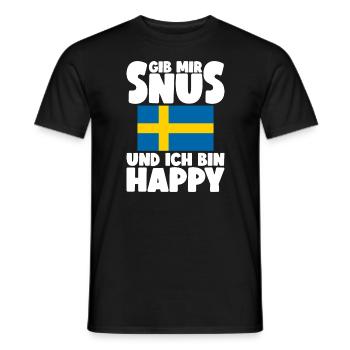 Snus Tabak Kautabak - Männer T-Shirt - Schwarz - Vorne - AI Model Male 178 light (178cm)