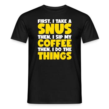 Snus - Männer T-Shirt - Schwarz - Vorne - AI Model Male 178 light (178cm)