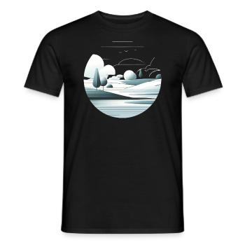 Minimalistische Landschaft - Männer T-Shirt - Schwarz - Vorne - AI Model Male 178 light (178cm)