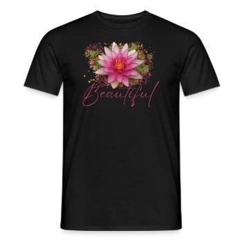 Beautiful Artemis Flower - Men's T-Shirt - black - Front - AI Model Male 178 light (178cm)