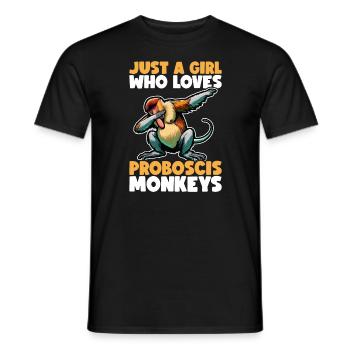 Proboscis Monkey Dabbing Monkey Gift Monkeys - Men's T-Shirt - black - Front - AI Model Male 178 light (178cm)