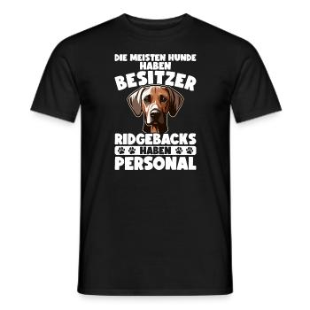 Rhodesian Ridgeback Hund Rhodesian Ridgebacks - Männer T-Shirt - Schwarz - Vorne - AI Model Male 178 light (178cm)