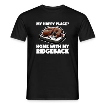 Rhodesian Ridgeback Happy Rhodesian Ridgebacks - T-shirt homme - noir - Devant - AI Model Male 178 light (178cm)
