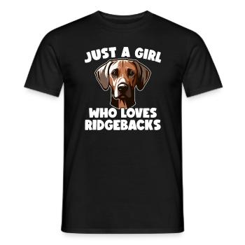 Rhodesian Ridgeback Girl Rhodesian Ridgebacks - T-shirt homme - noir - Devant - AI Model Male 178 light (178cm)