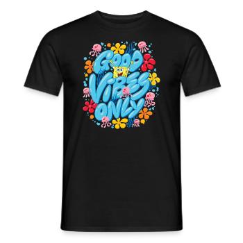 Spongebob Schwammkopf Good Vibes Only - Männer T-Shirt - Schwarz - Vorne - AI Model Male 178 light (178cm)