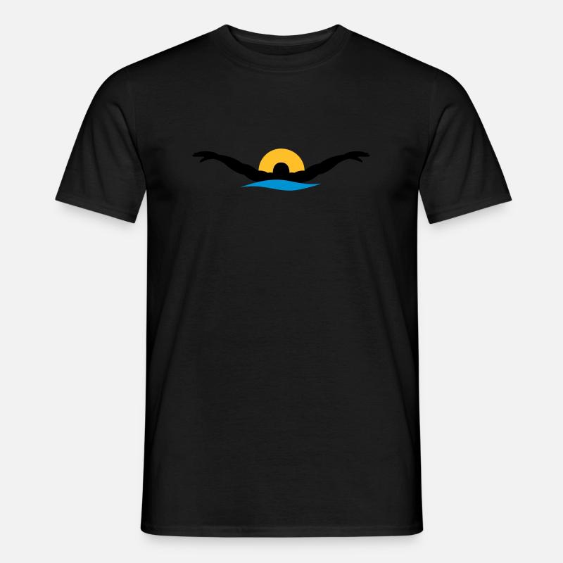Schwimmen - Männer T-Shirt - Schwarz