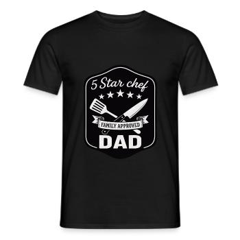 5 Star Chef Dad - Family Chef Design - Men's T-Shirt - black - Front - AI Model Male 178 light (178cm)